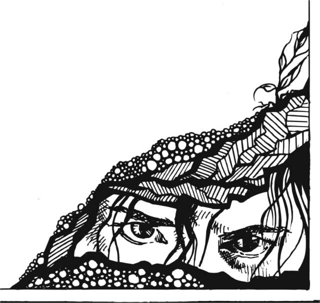 Книжная графика автор Дарья Чужая , иллюстрация к стихотворению "Взгляд"
