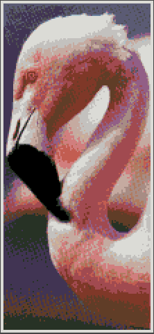 Образец схемы вышивки крестом "Фламинго" Размер 115*241 стежков